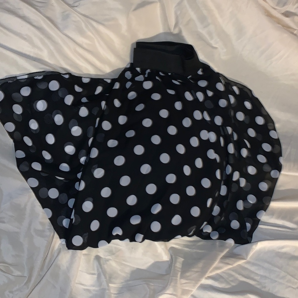Black and White polka dot maxi skirt